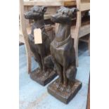 TALBOT DOGS, a pair, stylised studies, 80cm H.