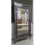 ARMOIRE, 19th century French Directoire design, ebonised and silvered metal,