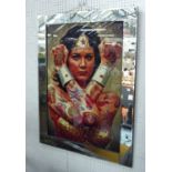 CONTEMPORARY SCHOOL PRINT, tattooed wonder woman, 105.5cm x 75.5cm.