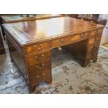 S & H JEWEL PEDESTAL DESK,