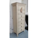 PAINTED CHEST, with three drawers over a cupboard with dummy drawer detail,
