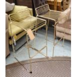 BAR STOOLS, a pair, 1970's Italian style gilt finish, 87cm H.