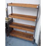 BAKERS RACK, metal with wooden trays, 151cm H x 33cm D x 108cm W.