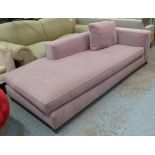 CHAISE LONGUE, in dusty pink Dedar chenille by Minotti Midel 'Williams', 234cm W x 103cm D x 66cm H.