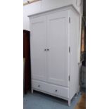 COTSWOLD CO WINSTONE PURE WHITE DOUBLE WARDROBE, 120cm x 59cm x 206cm H.