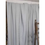CURTAINS, a pair, contemporary grey fabric, lined and interlined, 300cm Drop x 85cm gathered.