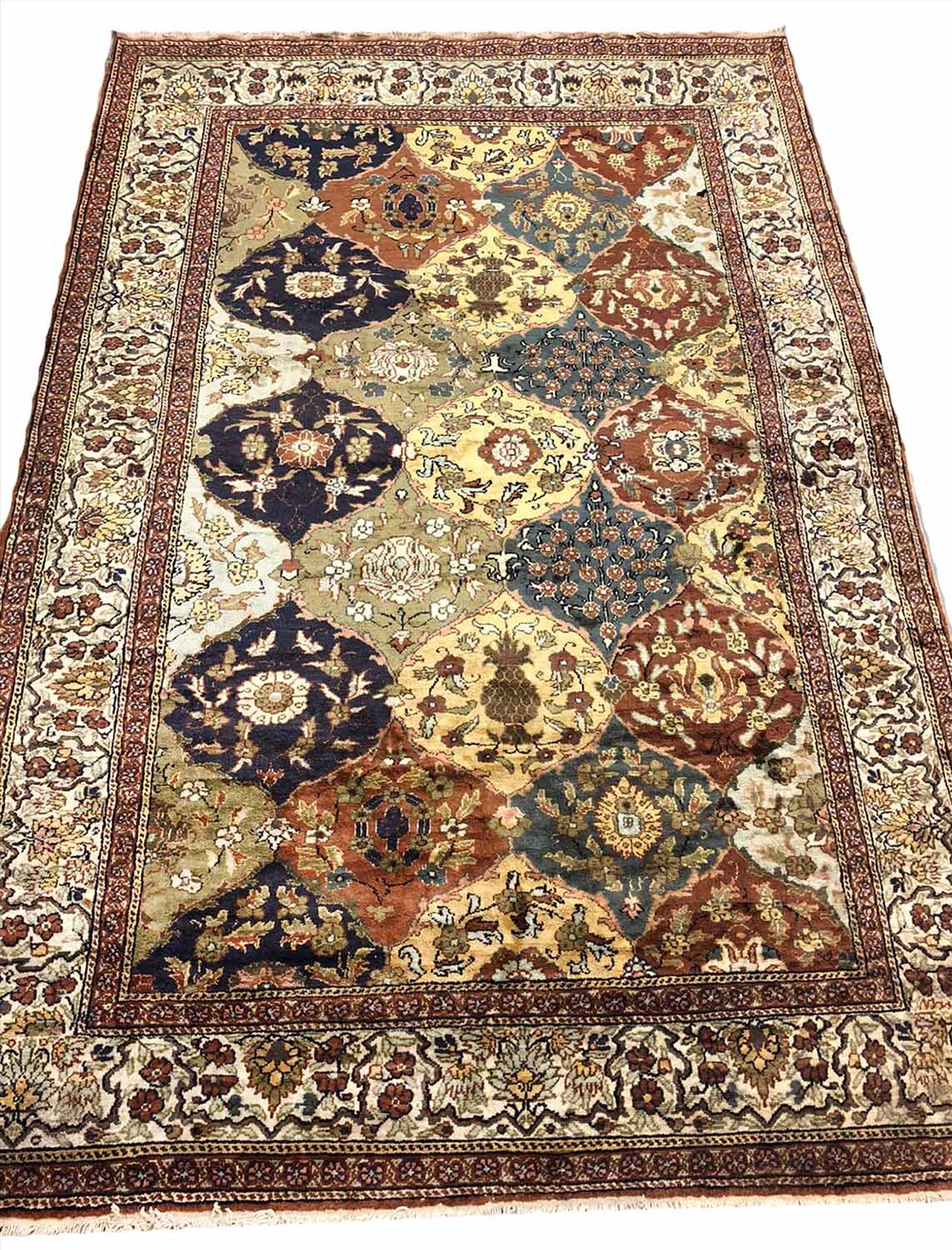 FINE TURKISH PENDERMA SILK RUG, 232cm x 155cm.