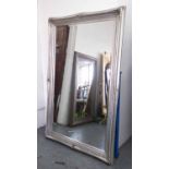 WALL MIRROR, Continental style silvered finish, 175cm x 115cm.