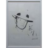 ANDY WARHOL 'Truman Capote', lithograph, from Leo Castelli gallery, stamped on reverse, edited by G.