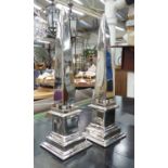 TABLE TOP OBELISKS, a pair, French Art Deco style, 53cm H.