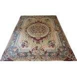 FINE AUBUSSON SAVONNERIE DESIGN CARPET, 310cm x 235cm, Neoclassical design.