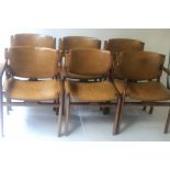 DINING CHAIRS, a set of six,