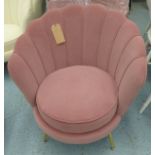 OYSTER CHAIRS, a pair, in pink, 80cm x 52cm x 82cm H.