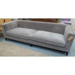 SOFA, grey velvet, 260cm x 100cm x 80cm.