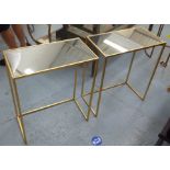 SIDE TABLES, a pair, 1960s French style, gilt framed with mirrored tops, 56cm x 36.5cm x 66cm.