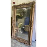 WALL MIRROR, of large proportions, contemporary with a gilt frame, 222cm H x 145cm W.