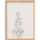 ALBERTO GIACOMETTI, 'Annette seated', printed by Maeght, 37cm x 27cm.