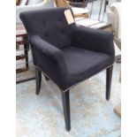 CHAIR, black felt with studded detail, 62cm W.