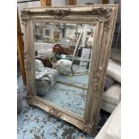 WALL MIRROR, contemporary with a silvered frame, 160cm H x 127cm W.