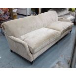 SOFA, three seater in a patterned chenille, 250cm L x 86cm H x 100cm D.