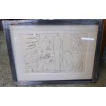 PABLO PICASSO, 'The painter and his model', original lithograph,