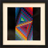 VICTOR VASARELY, 'Abstract', off set lithograph 1971 suite: Hommage hexagone, 26cm x 26cm.