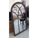 WALL MIRRORS, a pair, French style, black painted finish, 141cm x 79cm.