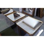 WALL MIRRORS, a set of three, 1960's French style, 51cm x 51cm.