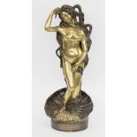 BRONZE FIGURE, Venus on a scallop shell, after Sandro Botticelli, 43cm H.