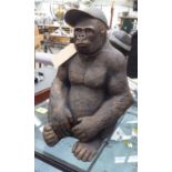 GARY THE GORILLA, stylised study, faux bronzed finish, 61cm H.