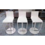 BAR STOOLS, a set of three, contemporary Italian style, 105cm H.