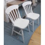 FARMHOUSE DINING CHAIRS, a set of eight, French provincial style, white painted finish, 85cm H.