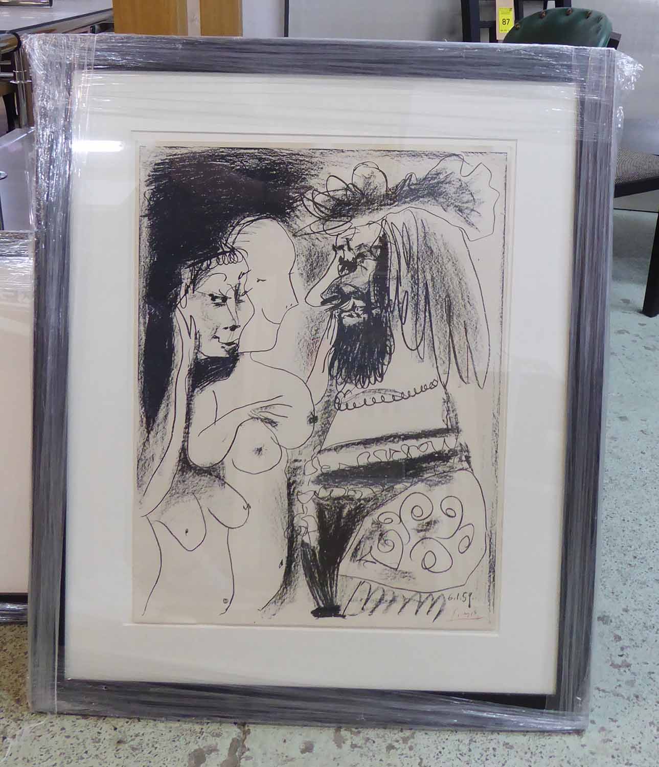 PABLO PICASSO, 'Le Vieux Roi', original lithograph, Cannes 6/1/1959,