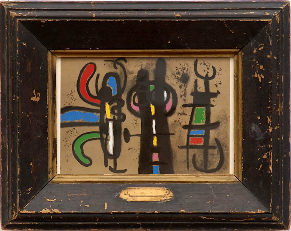 JOAN MIRO 'Personnage et Oiseaux', 1965 - edition: 1275, 22cm x 33cm.