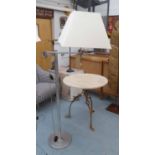 FLOOR STANDING READING LIGHT, vintage French, articulating arm with shade, 165cm H.