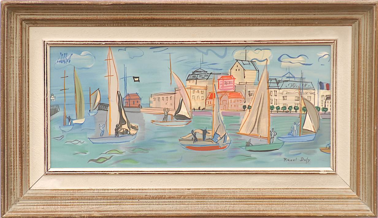 RAOUL DUFY 'Les Regates', 1969 - edition: 1000, lithograph - Mourolot, 26cm x 58cm.