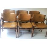 DINING CHAIRS, a set of six,