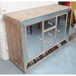 SIDEBOARD, with mirrored design, with two cupboards and three drawers.