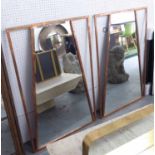 WALL MIRRORS, a pair, 1960's Italian style coppered finish, 120cm x 80cm.