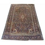 ANTIQUE KASHAN RUG, 195cm x 130cm,