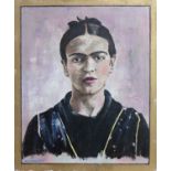 KEN DAVIS, portrait of Frida Kahlo, acrylic on board, 81cm x 66cm.