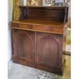 CHIFFONIER, Victorian mahogany with shelved back above a drawer and two doors enclosing a shelf,