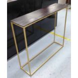 CONSOLE TABLE, 1960's French style, ebonised top, 81cm x 21cm x 71cm.