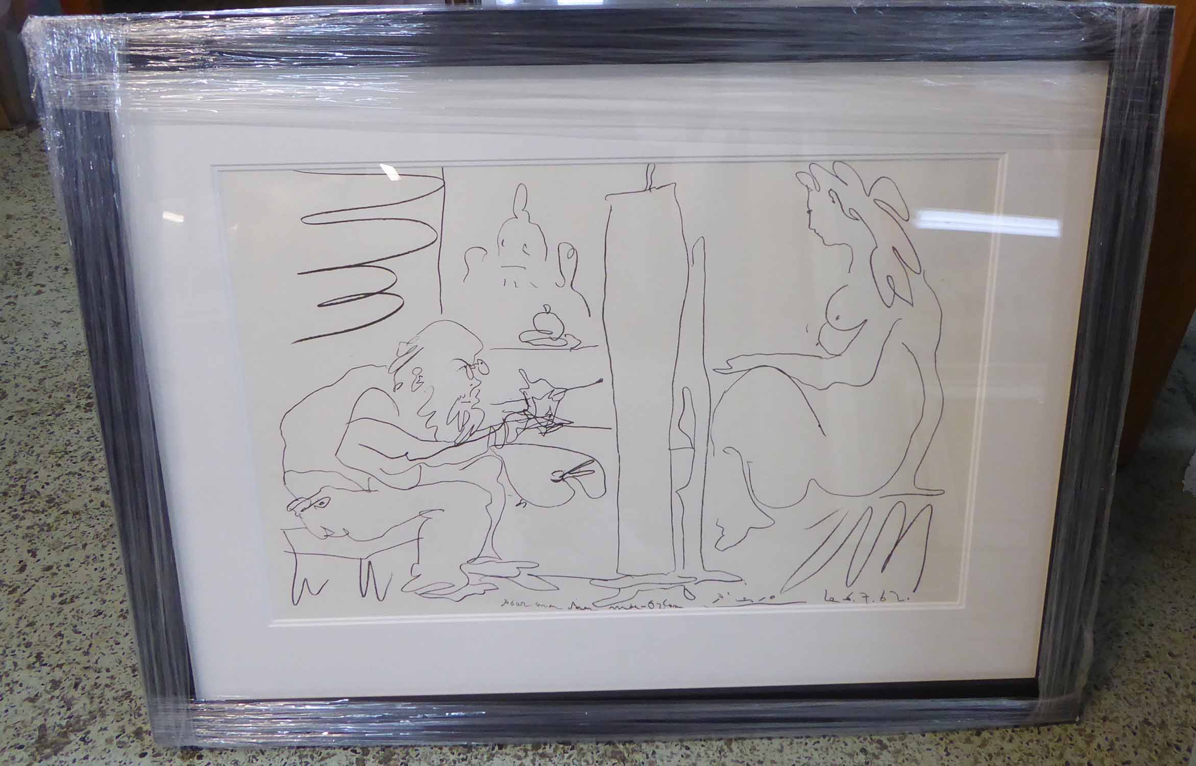 PABLO PICASSO, 'The painter and his model', original lithograph,