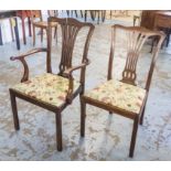 DINING CHAIRS, a set of six, late 19th century Georgian revival mahogany,