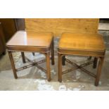 LAMP TABLES, a pair, Georgian style mahogany, each with blind frieze drawer, 52cm x 42cm x 54cm H.