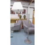 FLOOR STANDING READING LIGHT, vintage French, articulating arm with shade, 165cm H.