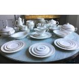 DINNER SERVICE, English fine bone China Royal Worcester 'Contessa', twelve place, six piece setting.