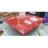 LOW TABLE, Art Deco style, red lacquered finish,