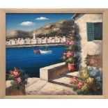 CONTINENTAL SCHOOL, 'Harbour view' oil on canvas on board, 50cm x 60cm, signed and framed.